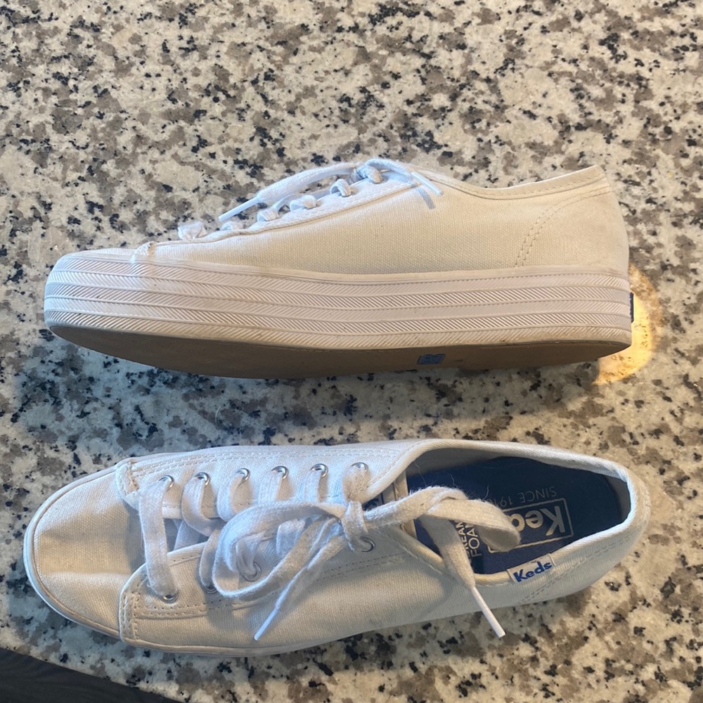Keds white platform dream foam shoes